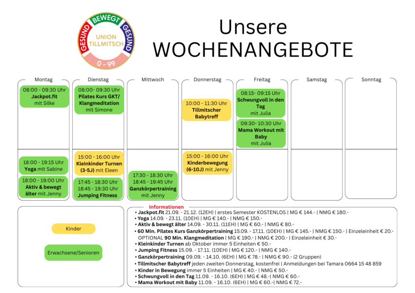 Wochenübersicht AKTUELL 13.08.2026