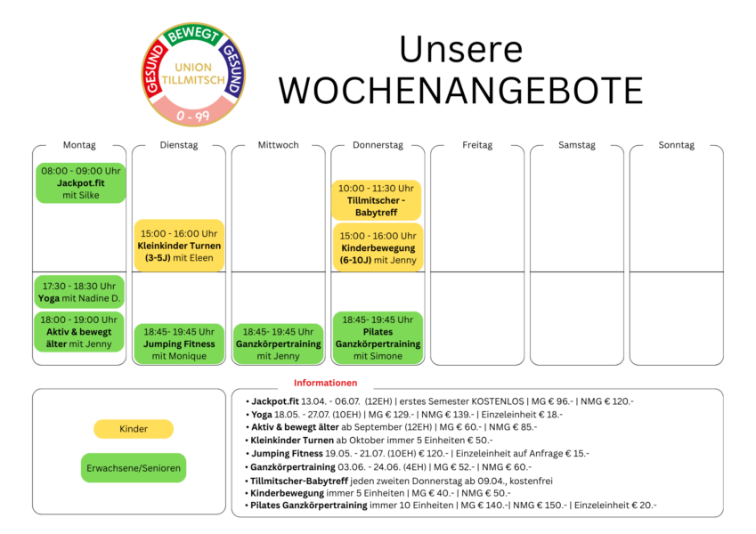 Wochenübersicht AKTUELL 29.05.2026 Wochenübersicht AKTUELL 29.05.2026